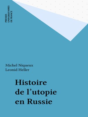 cover image of Histoire de l'utopie en Russie